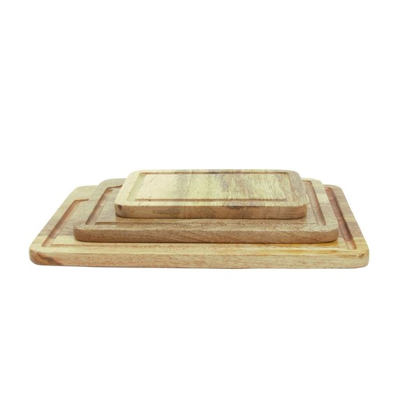Wooden Cutting Board Set Juice Groove Durable Kitchen Chopping Boards Set 3 Pcs - Picture 6 of 8